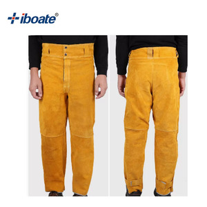 AB grado pelle del collo del bestiame resistente all'usura termoisolante e resistente al fuoco arancione e blu saldatura tuta - Product Image 3