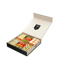 Boîtes en carton rigide avec logo personnalisé Boîte à sushi magnétique pliable pour biscuits et pain pour emballage de sushi