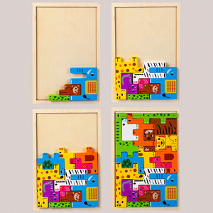 Rompecabezas Montessori Sky Ruso de Animales, Bloques de Madera Tridimensionales para el Desarrollo Cognitivo y el Pensamiento Creativo - Product Image 6
