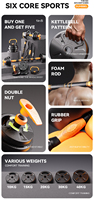 Ensemble d'Haltères PJ 6-en-1 Poids Libres Musculation Logo Personnalisé 10-40KG (22-88Lbs) Haltères Réglables pour la Maison