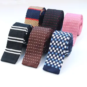 Mens Casual Knit Tie Skinny Knitted Necktie Narrow Slim Dot Gravatas Classical Ties Knitting Tape Yarn Designers