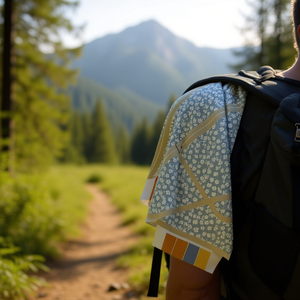 Sciarpa triangolare multifunzionale 60x135 cm per uso esterno con motivo floreale - Product Image 3