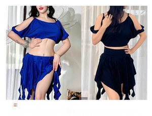 Nouvelle arrivée : Jupe longue fendue haute pour femme, idéale pour la <span class=keywords><strong>danse</strong></span> orientale, la salsa, la <span class=keywords><strong>danse</strong></span> <span class=keywords><strong>de</strong></span> salon, les compétitions et l'entraînement. - Product Image 5
