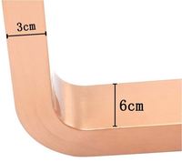 WEKIS Pieds de table en fer en forme de U en acier massif or rose robuste pour tables à café et à manger Utilisation en extérieur et en hôtel pour la cuisine