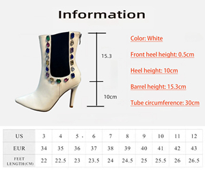 2024 European American New White Colored Mix Colours Pointed Super High Heel Fashion Short <b>Boots</b> 35-42 for Winter Autumn - Product Image 5
