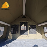 Tente à air gonflable de camping Tissu en coton imperméable Grand espace 17.28 m² Tente à usage quatre saisons