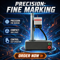 Machine de marquage et de gravure au laser à fibre 20W, refroidissement par air, nouvelle génération, haute productivité, compatible avec les formats AI/DXF