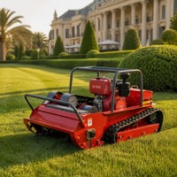 Livraison Gratuite Robot Tondeuse à Gazon Télécommandé sur Chenilles 4 Temps 13 CV Moteur Essence Robuste Zéro Turn pour Vignobles et Herbes