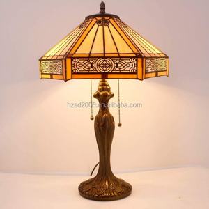 Lampe de table Tiffany style rétro 12'' en verre teinté antique, lustres et suspensions artisanales pour salon, 100V-240V 2700K - Product Image 4
