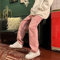 Jeans larges personnalisés, denim délavé vintage, coupe baggy pour homme