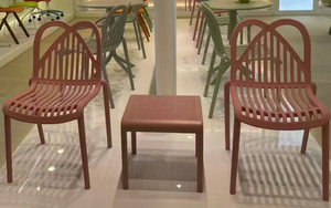 MULTI COLOR Plastic Restaurant <b>Chair</b> Slatted <b>Dining</b> Side <b>Chair</b> <b>Stackable</b> Cafe Seating for Hotel Cafe Restaurant OUT DOOR - Product Image 3