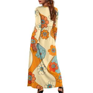 All'ingrosso a buon mercato elegante professionale stampato personalizzato elasticizzato elegante abito lungo <span class=keywords><strong>stampa</strong></span> 0n richiesta Maxi abiti da <span class=keywords><strong>sera</strong></span> da donna abito - Product Image 2