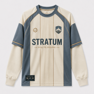 Maillots de football superposés style universitaire vintage personnalisés avec impression par sublimation intégrale et graphiques de logo - Product Image 6