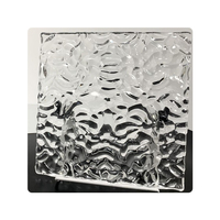 Briques de verre transparentes à texture en forme de croissant double face, pièces suspendues, 200x200x12mm, briques de verre décoratives solides, pendentif, cloison