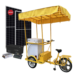 Carretto Gelati di Alta Qualità con Congelatore a Pozzetto Alimentato a Energia <span class=keywords><strong>Solare</strong></span>, Triciclo Mobile a 3 Ruote per Gelati, Ghiaccioli e Bevande Fredde - Product Image 1