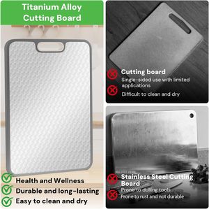 Nouvelle planche à découper en titane, planches de découpe de cuisine en titane double face avec paille de blé pour viande, légumes et fruits - Product Image 3