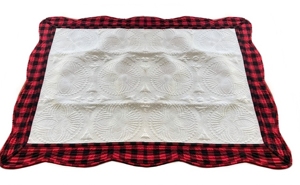 Manta de Algodón 100% con Bordado de Cuadros a la Vichy para Bebé Recién Nacido, Estilo Boutique, con Borde Festoneado, Regalo para Baby Shower - Product Image 4