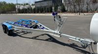 Longueur de la remorque de bateau en aluminium 22ft Poly Bunks Hydraulic Brake Tandem Axles VIN DOT CE Authorization