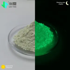 Junting Strontium Aluminate bubuk pigmen kuning hijau menyala dalam gelap bubuk pigmen Photoluminescent bubuk neon