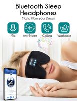 Masque de sommeil en mousse à mémoire de forme avec écouteurs Bluetooth 5.3 sans fil, personnalisable en coton, fonctionnalités 3D, musique, anti-rides