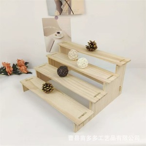 Solid Wood Tiered Shelf Desktop <b>Display</b> Rack 3 Layers For Toys And Figurines Storage Jewelry Bracelet Organizer - Product Image 1