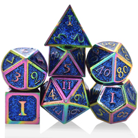 Usine en gros 7 PC Dnd multi-faces jeu de dés 115g Dragons et Dragons coloré paillettes métal dés jeu de société Logo personnalisé