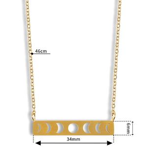 Design semplice eclissi solare in catena clavicola da donna in acciaio al titanio oro 18K sole e luna collana lunga accessori - Product Image 4