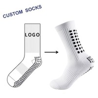 Logo personnalisé Fabrication Blanc Noir Football Antidérapant Cyclisme Football Athlétique Chaussettes de Sport Personnalisées