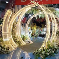 Arche de Mariage Grande Échelle, Ensemble Huit Pièces Modulable avec Éclairage pour Décoration de Scène lors de Mariages, Fêtes et Événements