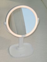 Miroir de maquillage LED de bureau en métal arqué Winway, miroir de table portable avec lumière et capteur tactile