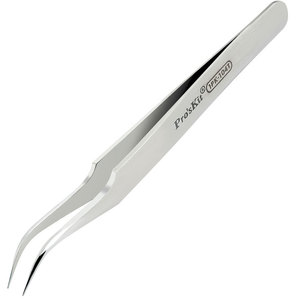 Proskit Stainless Steel Tweezers 1PK-104T Curved Tip 120mm <b>Precision</b> <b>Tool</b> For Electronics Repair - Product Image 1