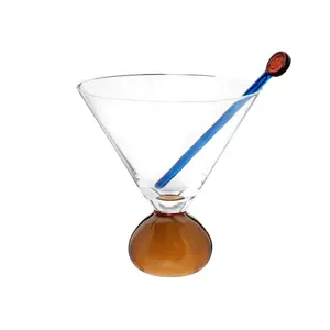 Cocktail Glazen Set Met Oranje En Blauwe Roerder