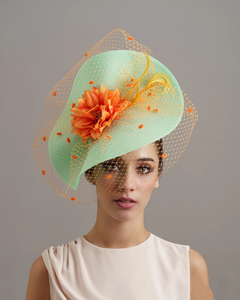Deluxe Feather Flower Wedding Hat High Quality Straw Kentucky Derby Hats Deluxe Premium Bride <strong>Fascinators</strong> for Women Ladies - Product Image 2