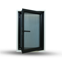 Ventana Francesa Abatible con Mosquitera Desmontable, Cierre de Seguridad para Niños, Marco de Aluminio Ligero, Vidrio Insonorizado, Fácil Operación, 5 Años de Garantía