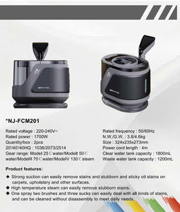 Machine de nettoyage humide à vapeur de tissu 1700W personnalisée conseils de nettoyage de tissu de tapis de pulvérisation filaire avec aspirateur de tache de réservoir d'eau - Product Image 4
