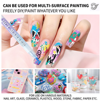 Ensemble de 28 stylos à double pointe pour nail art, pinceaux doux et pointes fines, marqueurs de dessin aux couleurs bonbon, fabriqués en Chine