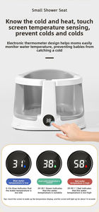 Asiento de Baño para Bebés con Sensor de Temperatura Summer Infants, Silla Ajustable Antideslizante de TPE, Soporte Reclinable Portátil para Recién Nacidos y Niños Pequeños - Product Image 4