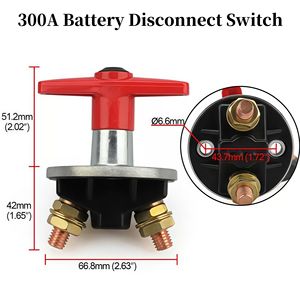 Interrupteur rotatif de déconnexion de batterie 300A 12V 24V, interrupteur de <span class=keywords><strong>coupure</strong></span> d'isolateur de batterie de voiture, interrupteur principal électrique de bateau de camion de camping-car - Product Image 2