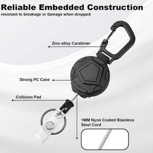 <span class=keywords><strong>Porte</strong></span>-clés rétractable <span class=keywords><strong>pour</strong></span> outils industriels, cordon en acier de 31,5 pouces, <span class=keywords><strong>porte</strong></span>-mousqueton, 9 oz, robuste, <span class=keywords><strong>pour</strong></span> mécaniciens, ingénieurs - Product Image 3