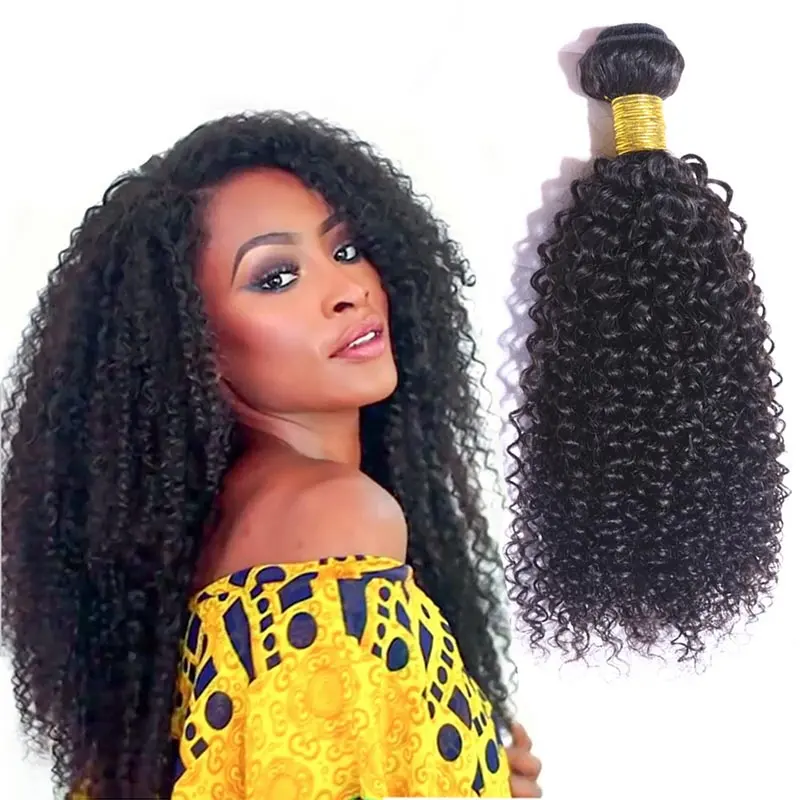 Nguyên Ấn Độ afro kinky xoăn bó Trinh Nữ tóc con người bó chưa qua chế biến nhỏ kinky phần mở rộng tóc