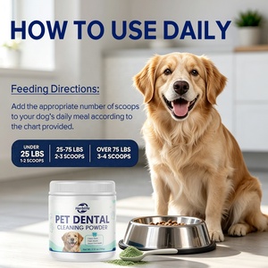 Polvo Dental para Mascotas OEM ODM, Suplementos para el Cuidado Bucal, Limpieza de Dientes para Perros con Probióticos - Product Image 4