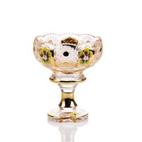 Copa decorativa de cerámica con diseño de girasoles, copa de vidrio con forma de fruta, color dorado, 4,5 pulgadas