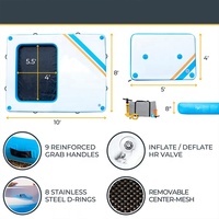 Plateforme de baignade rectangulaire gonflable de luxe de 10m x 8m, île flottante récréative personnalisée pour l'utilisation dans les lacs et piscines
