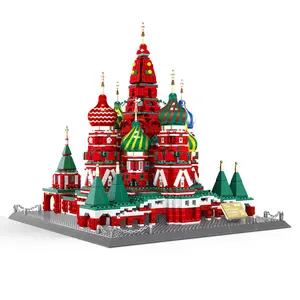 WANGE-juguete de bloques pequeños, juguete de coleccionista de arquitectura mundial, de Rusia, Amani, MoscowRO, basilymi, catedalanic, 6213