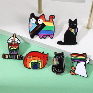 Broche <span class=keywords><strong>de</strong></span> Metal con Diseño <span class=keywords><strong>de</strong></span> Gato Arcoíris, Accesorio Creativo <span class=keywords><strong>de</strong></span> Esmalte Suave, Insignia <span class=keywords><strong>de</strong></span> Solapa, Joyería, Regalo para Amigos, Venta al por Mayor - Product Image 4