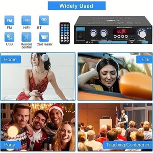 AK35 Mini HIFI Digital <strong>Amplifier</strong> 800W 2-Channel Home Receiver Surround Sound 12V <strong>USB</strong> Remote Control FM Mini Blue Tooth 30W - Product Image 4
