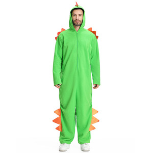 Disfraz de Dinosaurio Verde para Halloween, Traje de Pijama para Adultos con Cola Grande, Disfraz de Cosplay de Poliéster - Product Image 1