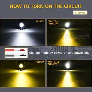 2X 9-32V 60W ไฟหน้าหมอกแฟลชไลท์สปอตไลท์ไฟ LED สีเหลืองสีขาวสำหรับรถยนต์/รถจักรยานยนต์ - Product Image 3