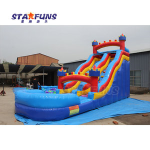 Grande castello gonfiabile commerciale dei bambini del PVC con lo scivolo di acqua dello stagno bagnato e asciutto salta e la casa di rimbalzo per uso del parco o della casa - Product Image 2