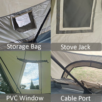 Tente cloche gonflable B2I 3m, imperméable, Oxford 300D, protection UV, avec pompe, cheminée, 4 saisons, pour 2-3 personnes, camping